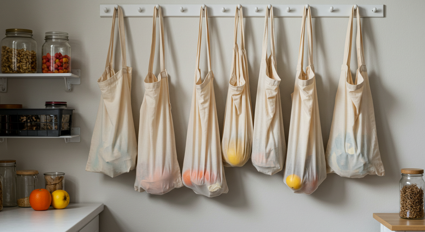 natural cotton reusable shopping bags
