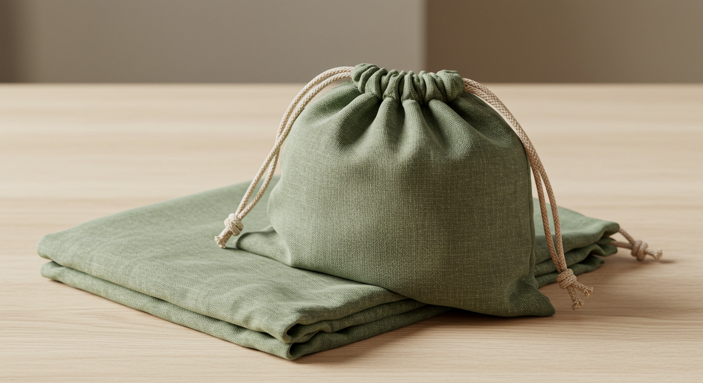sustainable fabric drawstring shoe bags