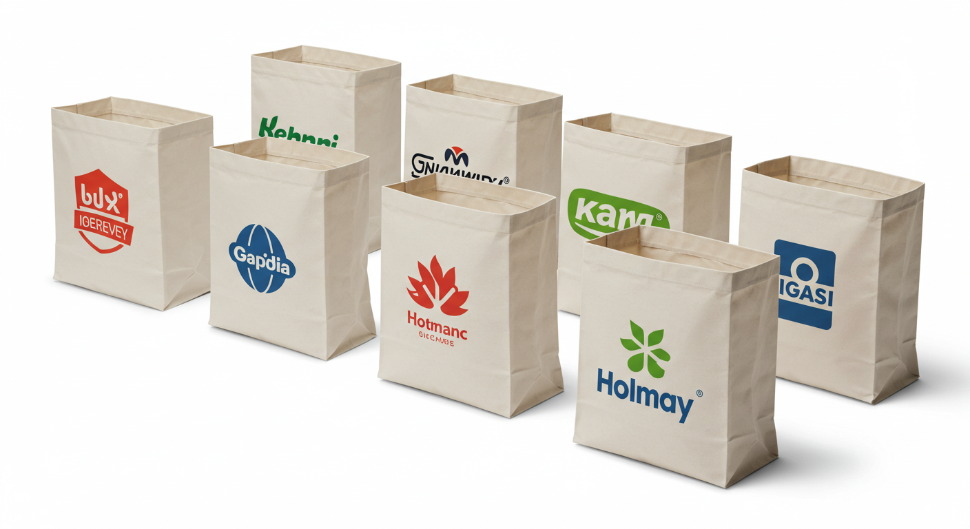 company logo printed canvas grocery bags