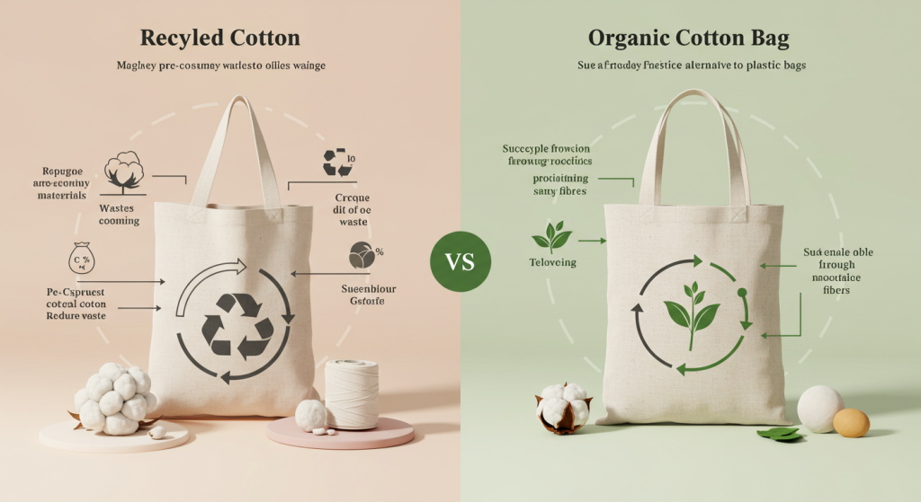 recycled cotton vs organic cotton bags
