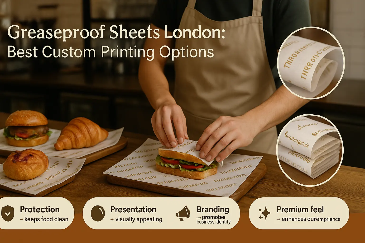 folhas de papel à prova de graxa Londres