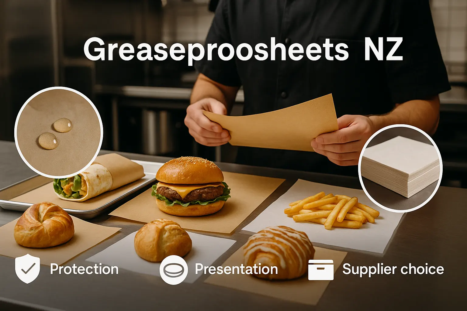 folhas de papel à prova de graxa nz